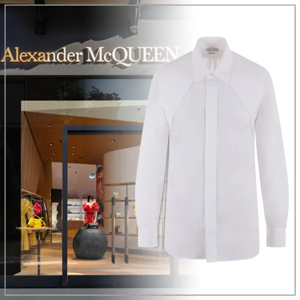 alexander mcqueen  |Long Sleeves Plain Shirts