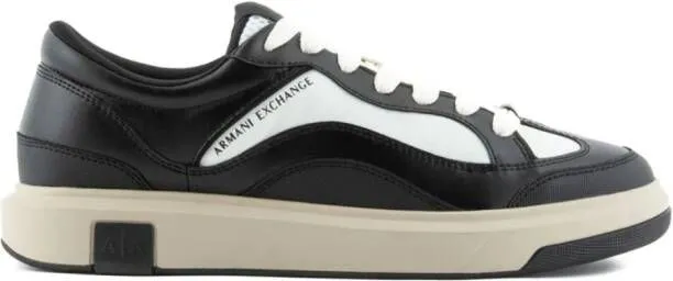 Armani Exchange logo-print panelled-design sneakers Black