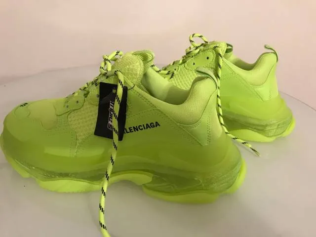 Balenciaga triple s clear sole fluo yellow mens sneakers ***