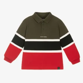 Boys Green & Red Polo Shirt