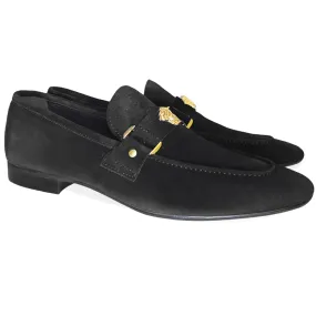 Corrente 5229 Suede Ornament Loafer Black