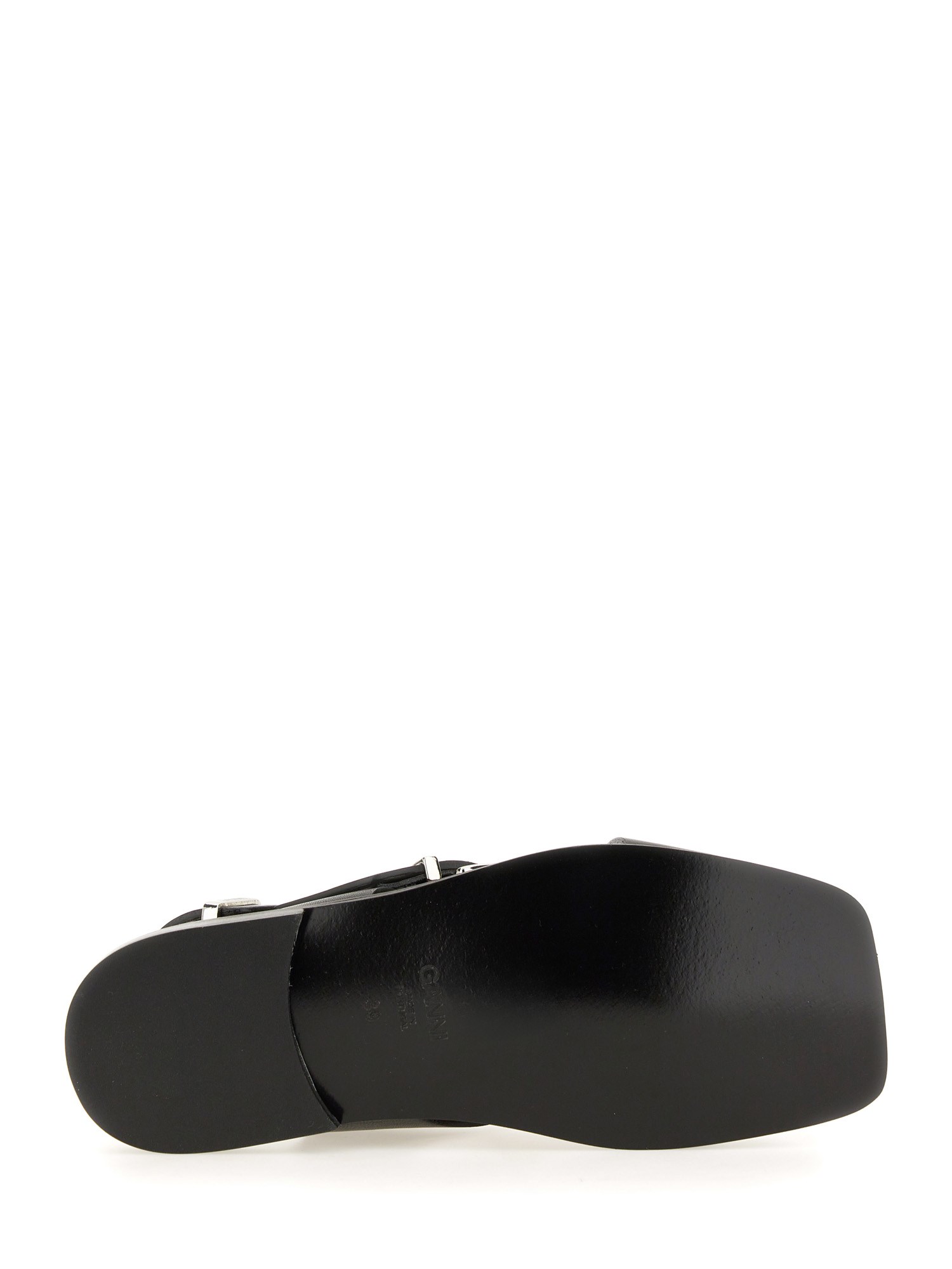 GANNI    STUDDED LEATHER SANDAL