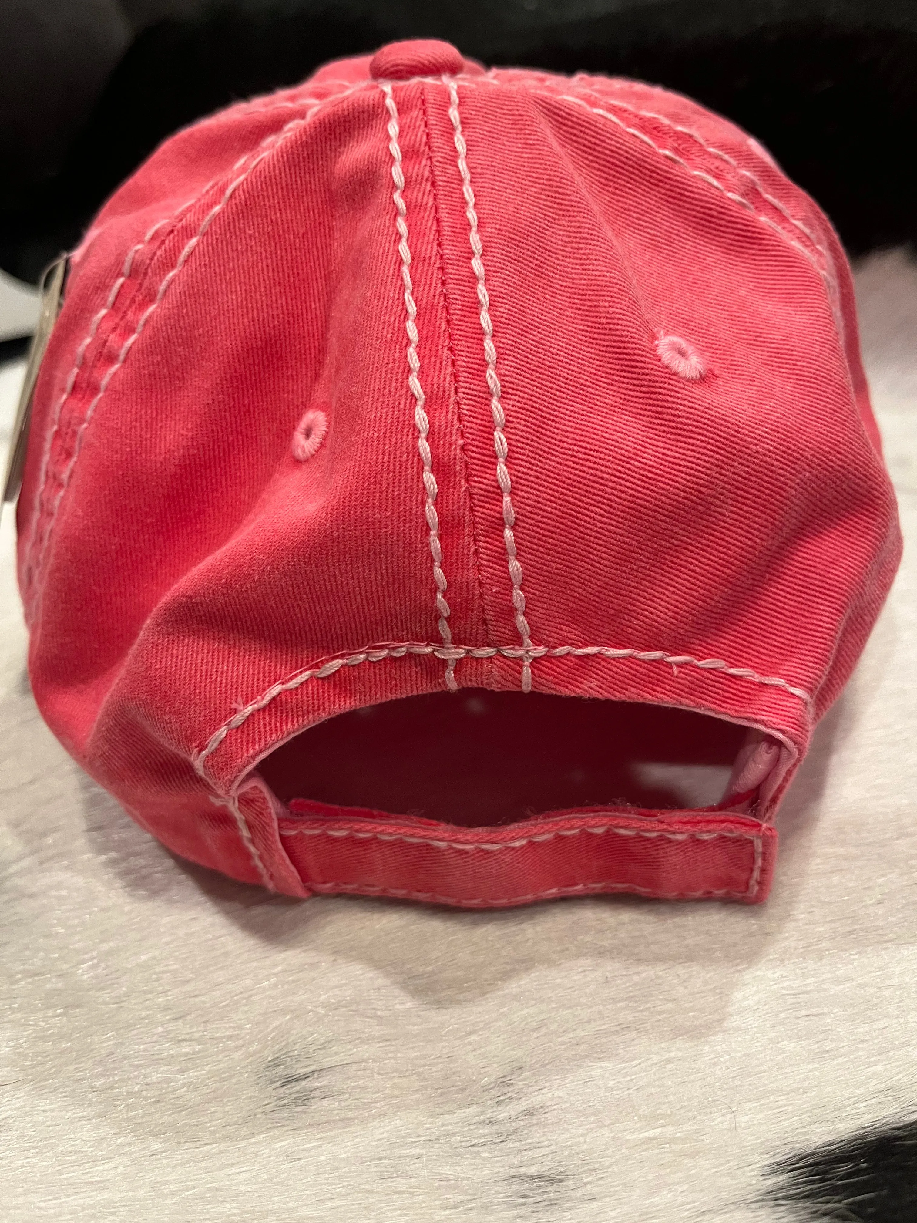 'Just Another Manic Mom-Day' Distressed Salmon Cap