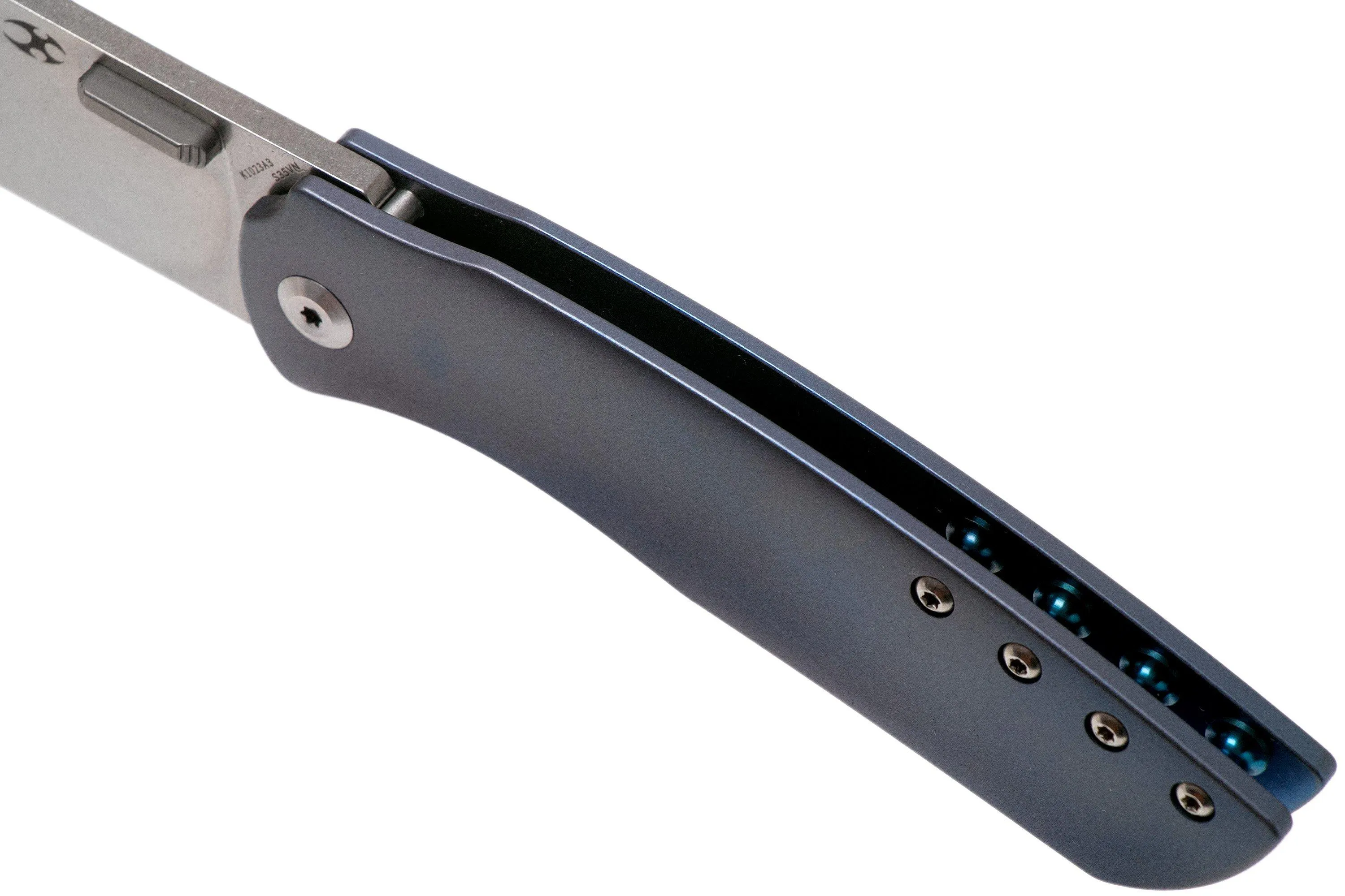 Kansept Convict K1023A3 Blue Titanium pocket knife, Chris Conaway design