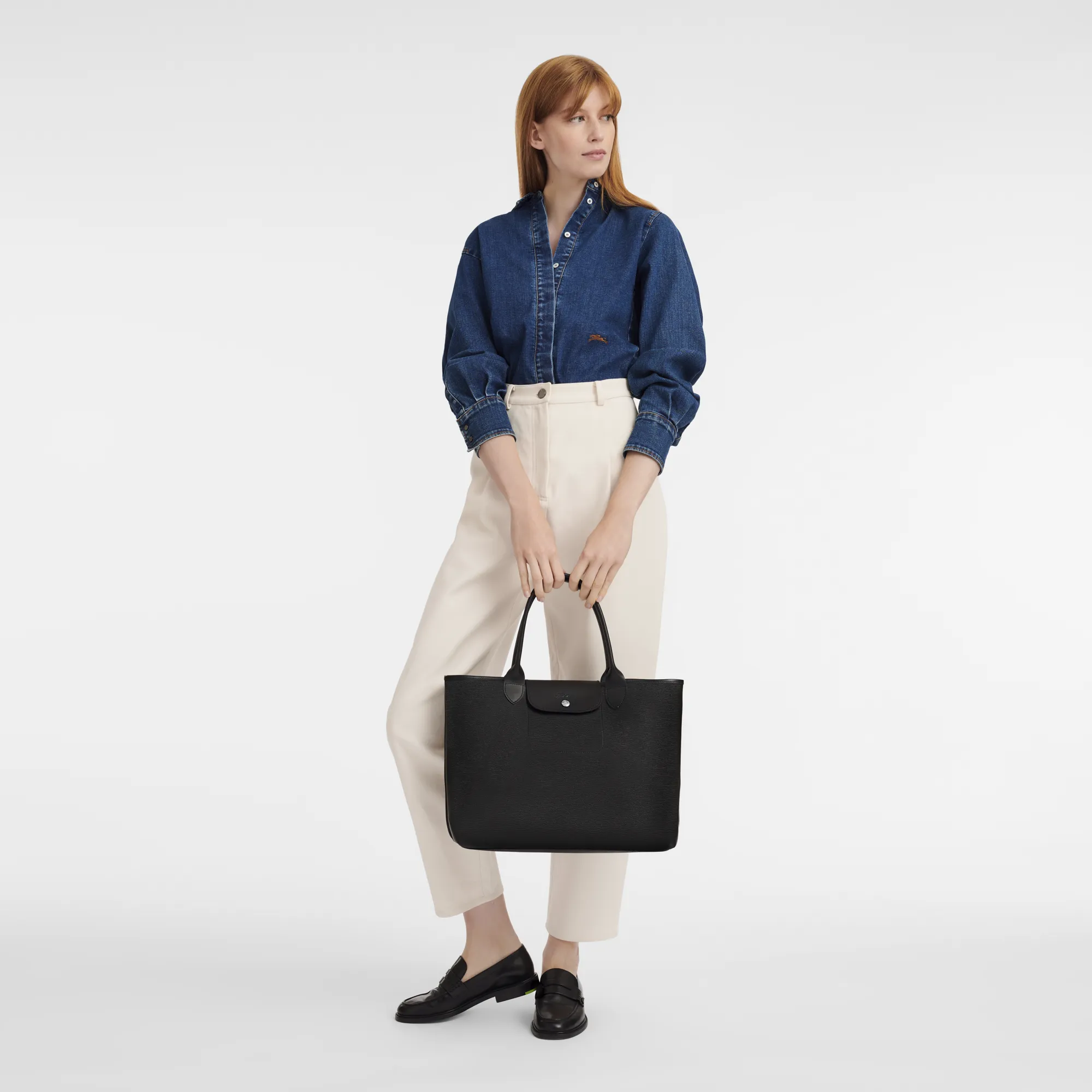 Le Pliage City L Tote bag Black - Canvas