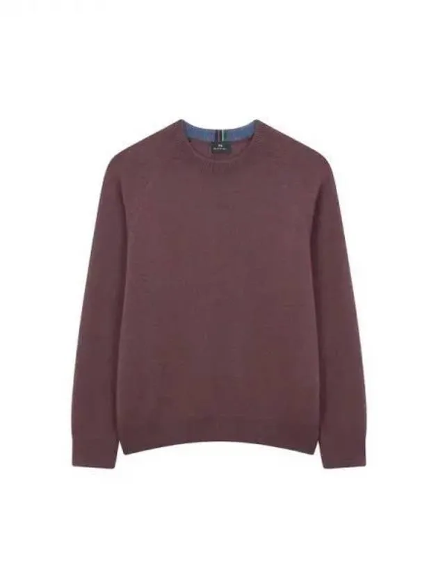 Overseas Station Season Big Chance 8 18 PS Striped Label Wool Sweater Dark Purple 271307