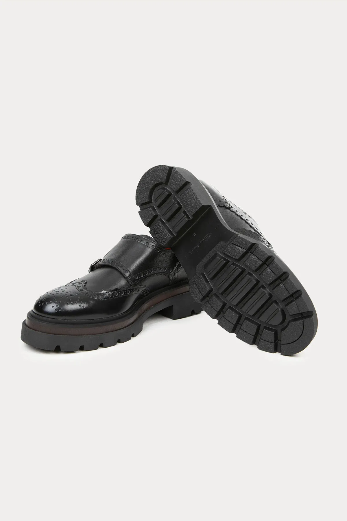 Santoni ift Tokal Deri Loafer Ayakkab