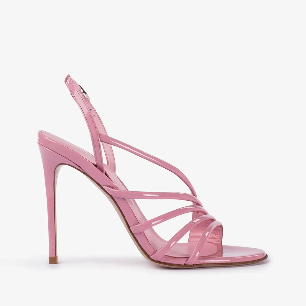 SCARLET SANDAL 105 mm Goddess pink patent leather sandal