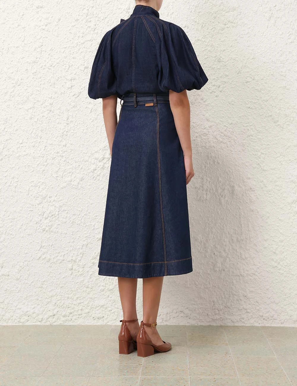 --Tie Neck Blouse-