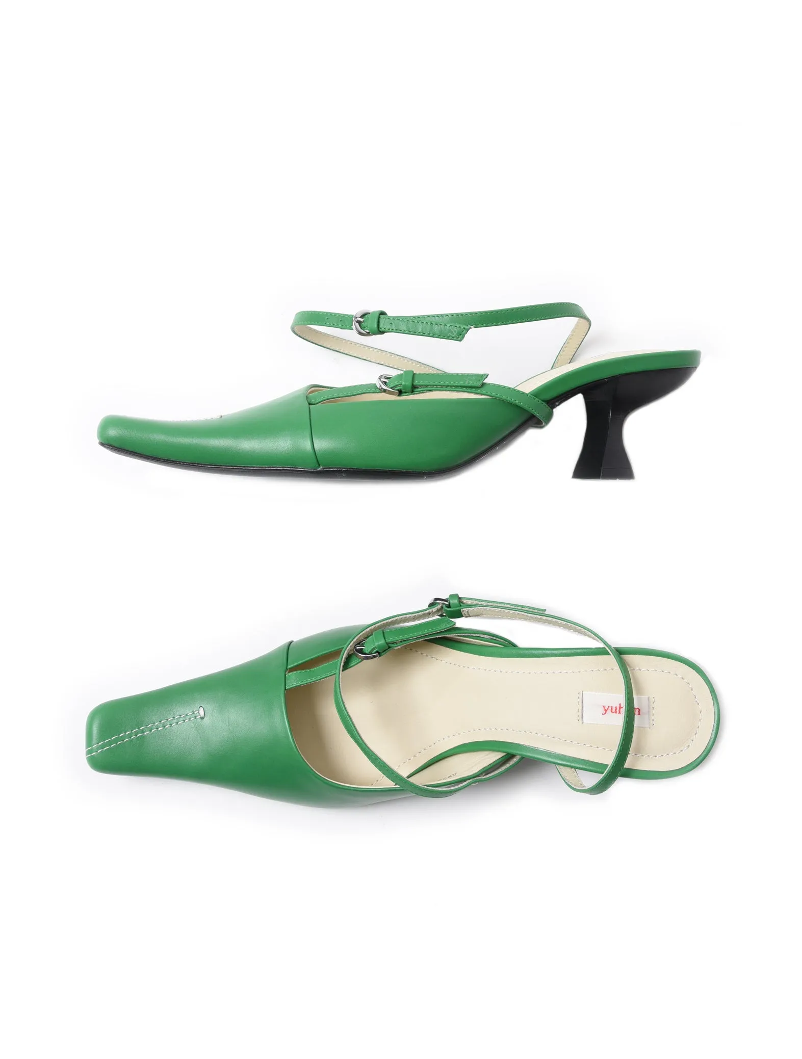 Yuhan Wang Leather Kitten Heels